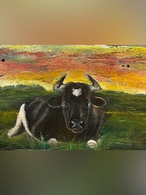 Cow landscape nature painting wall
Art